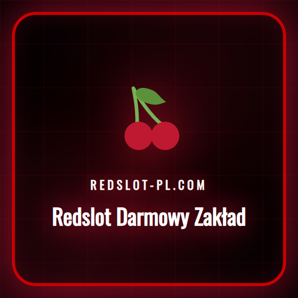 Logo Redslot na tle kuponu promocyjnego z darmowym zakładem.